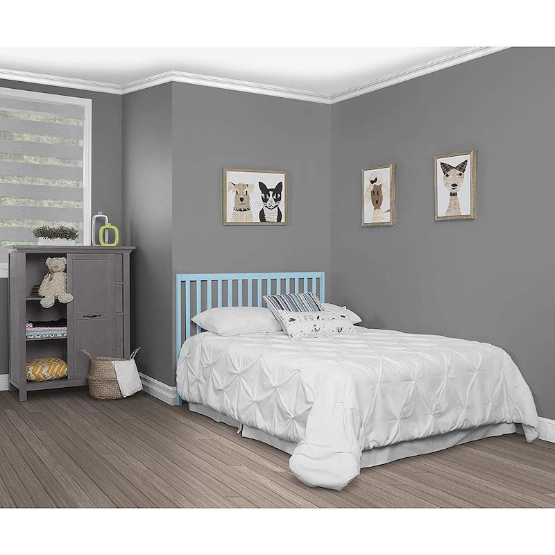 Wooden Finish Convertible Baby Crib - Aqua Sky